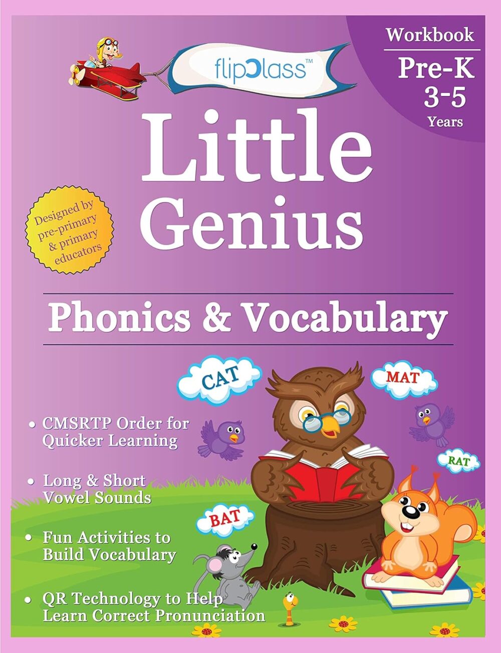 Phonics & Vocabulary: Pre Kindergarten Workbook (Little Genius Series): Learn Pronunciation of Short & Long Vowels, Consonants and Build Vocabulary (3-5 years) Paperback