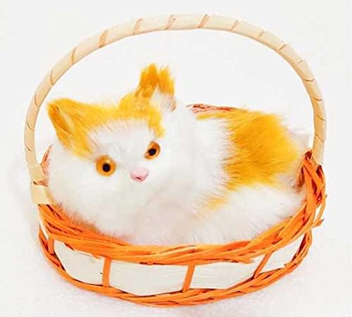 Ekamithila Cute at in Basket Musical Cat You tap to Hear The Music It says Meow Meow Love You On Tapping The Basket Valentine Gift 12cm