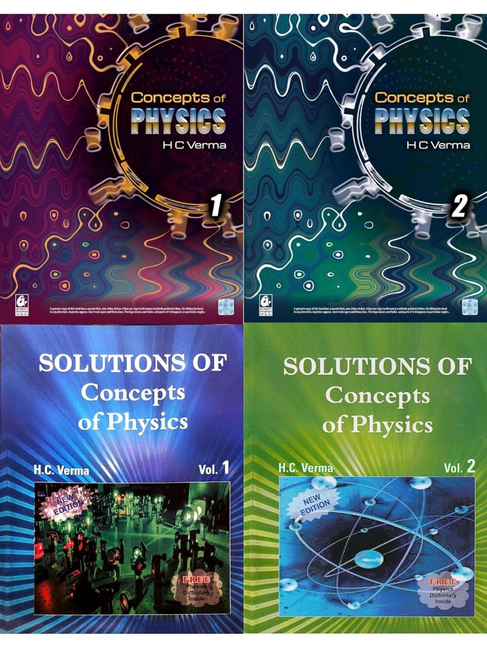 Concept of Physics by H.C Verma Part - I & II with Solutions of both the Volumes - Set of 4 Books - Examination - 2025-26 Paperback